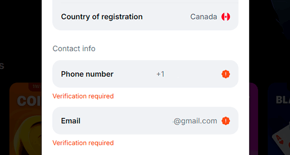 Verify the account