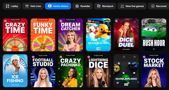 Live Casino category