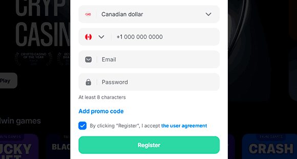 Register an account