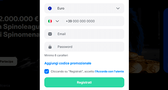 Registra un account