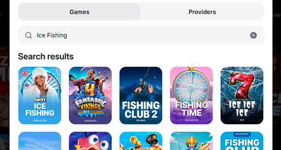 Casino search bar
