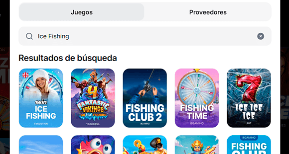 Barra de búsqueda del casino